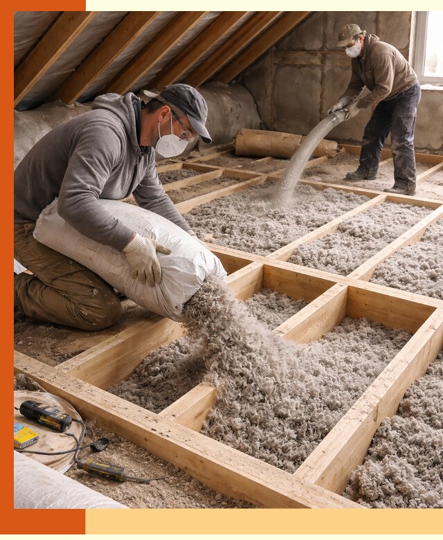 Заполнение полостей чердачного перекрытия в Троицке качественно и надёжно